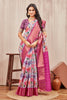 Ethereal Lavender Mysore Crepe Floral Digital Print Saree