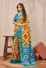 Yellow Digital Print Semi Mysore Crepe Saree