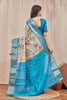 Digital Prints And Long Annam Zari Woven Border Beige Saree