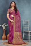 Magenta Zari Weaving Mysore Brocket Silk Saree