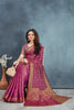 Magenta Zari Weaving Mysore Brocket Silk Saree