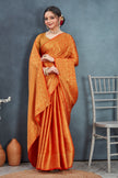 Orange Semi Mysore Brocket Soft Silk Saree