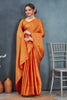 Orange Semi Mysore Brocket Soft Silk Saree