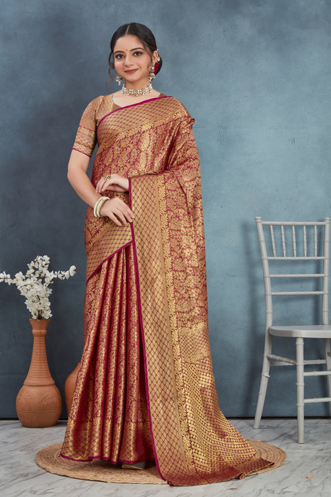 Mysore Brocket Soft Silks – A Story Woven in Gold