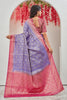 Lovely Mysore Brocket Soft Silk Blue Saree In Zari Border