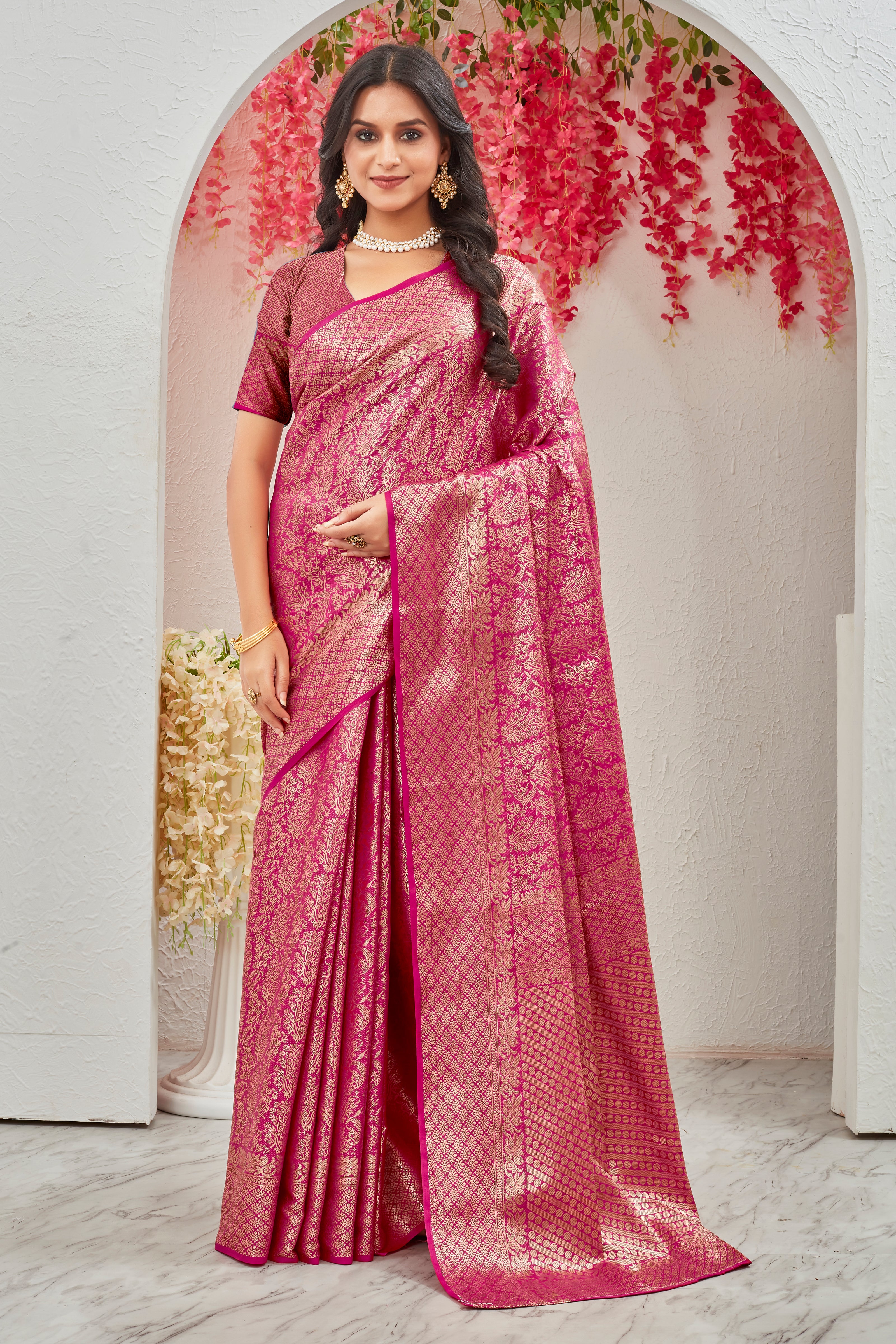 Experience Elegance in Every Fold of Mysore Brocket Silk