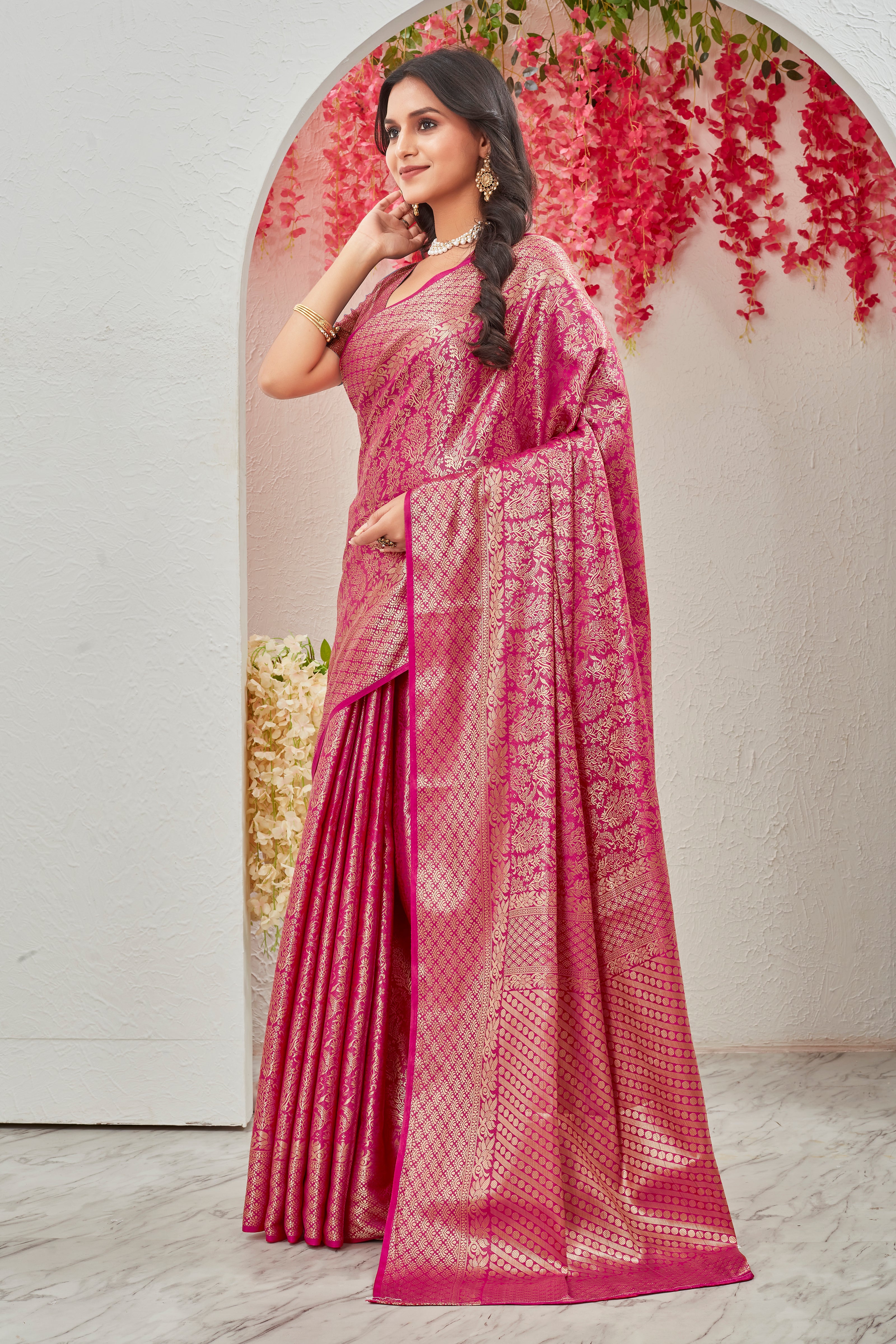 Experience Elegance in Every Fold of Mysore Brocket Silk