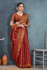 Maroon Mysore Brocket Soft Silk Woven Zari Saree With Unstitched Blouse