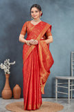 Mysore Brocket Soft Silk Red Saree With Blouse
