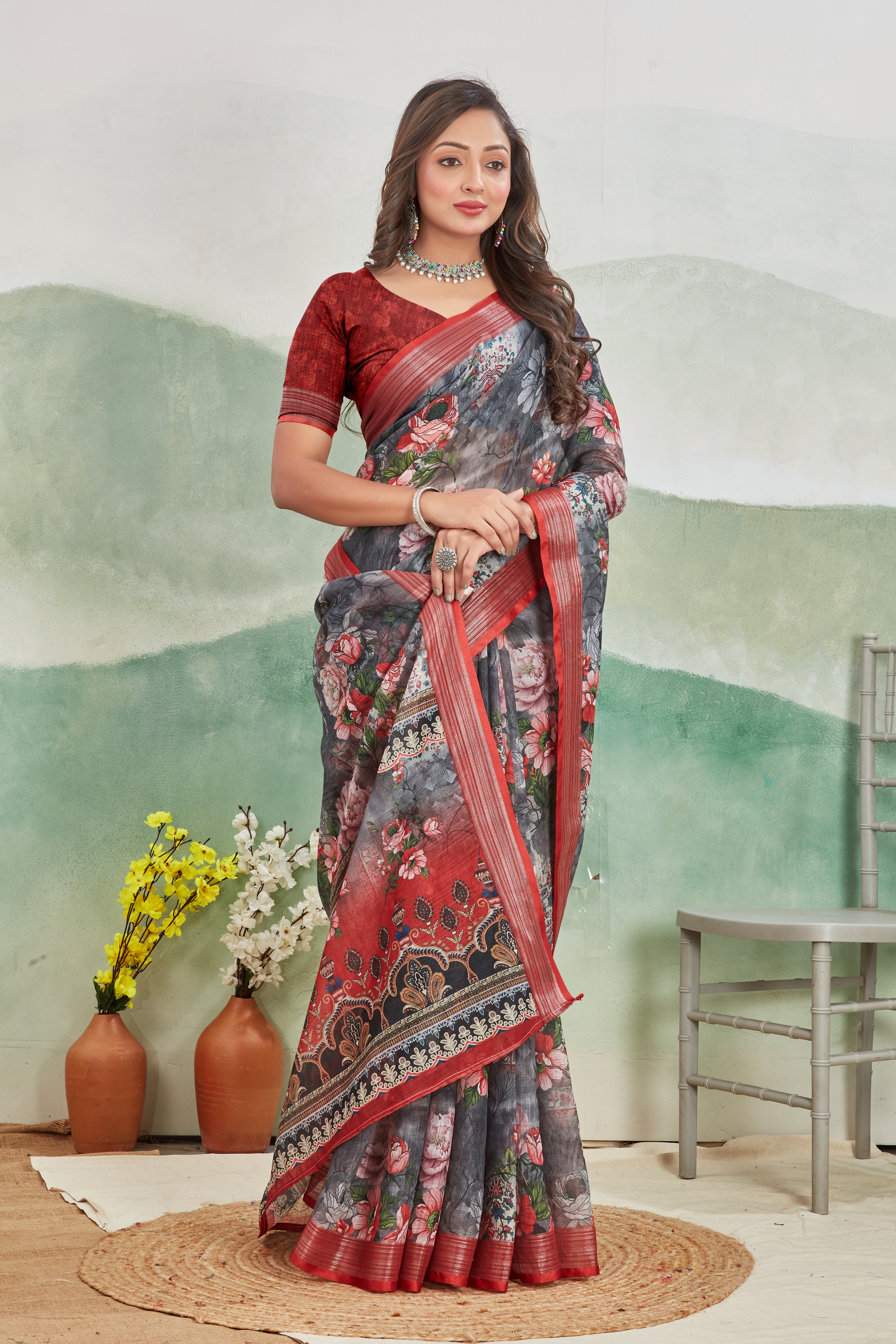 A Love Affair with Soft Linen Silk Saree