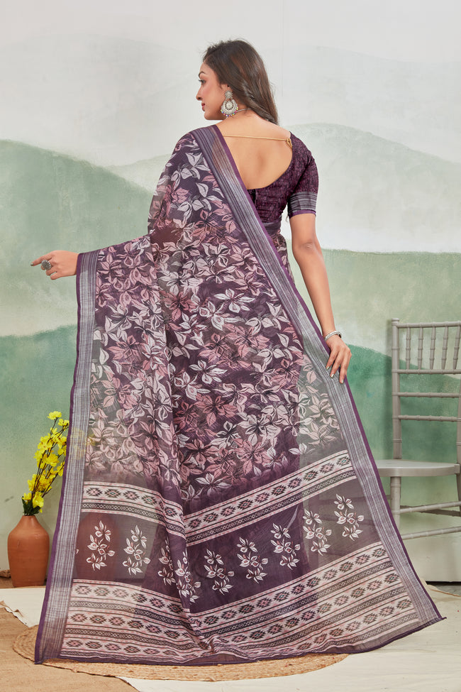 When Elegance Demands Subtlety of Linen Silk Saree
