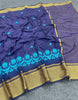 Graceful Pochampally Embroidary Work Galaxy Soft Silk Black Saree