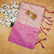 Magnificent Light Pink Galaxy Soft Silk Embroidary Work Saree