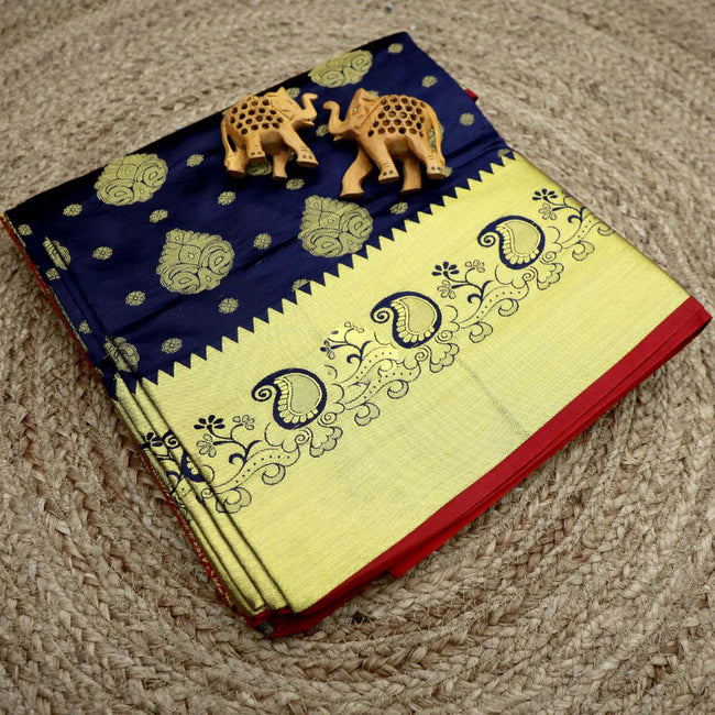 Navy Blue Silk Symphony Saree