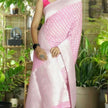 Chic Pink Georgette Silk Saree Featuring Traditional Weaving Motifs