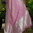 Chic Pink Georgette Silk Saree Featuring Traditional Weaving Motifs