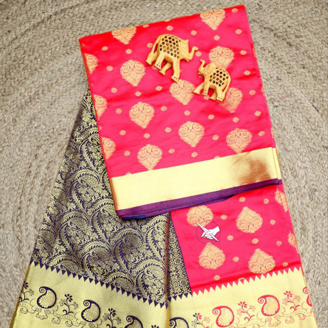 Traditional Touch Rani Bridal Korvai Silk Saree
