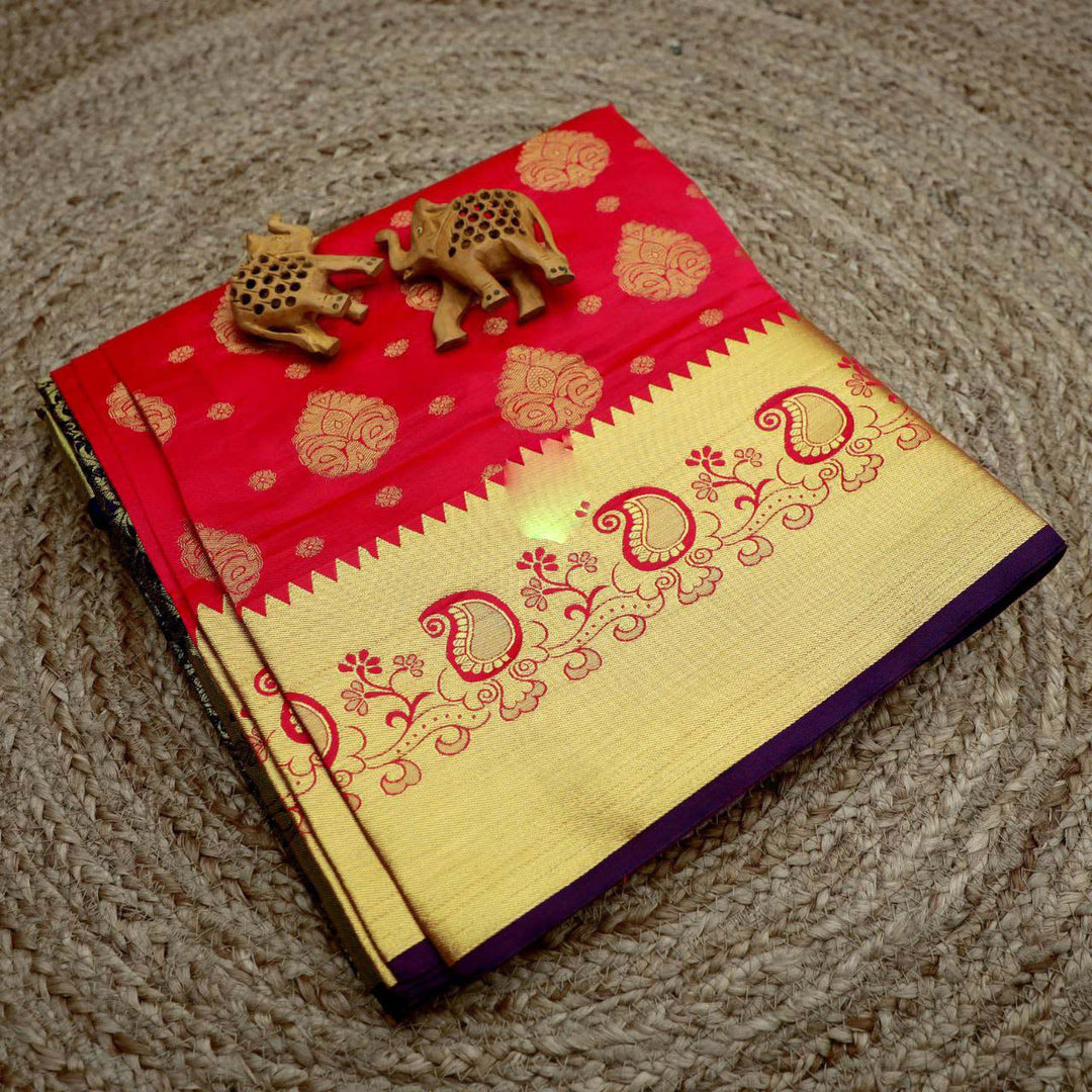 Traditional Touch Rani Bridal Korvai Silk Saree