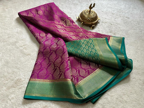 Festive Ready Mysore Silk Saree Pure Brocade And Heavy Zari Border