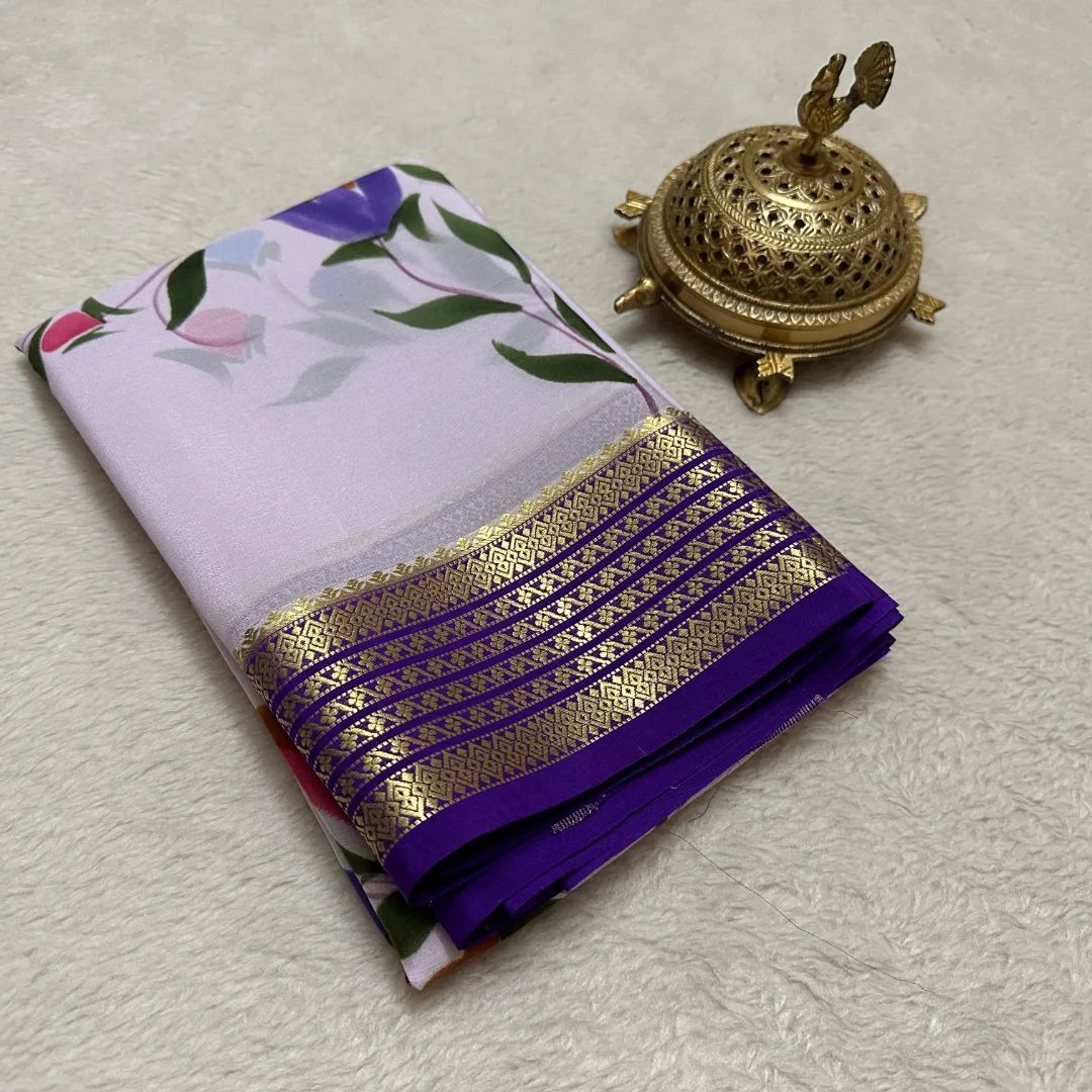 Printed Mysore silk sarees