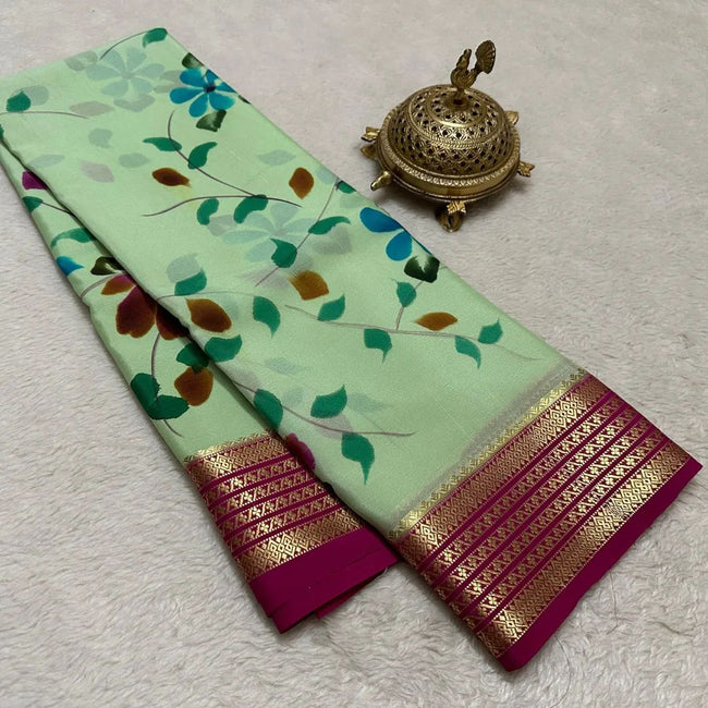Printed Mysore silk sarees