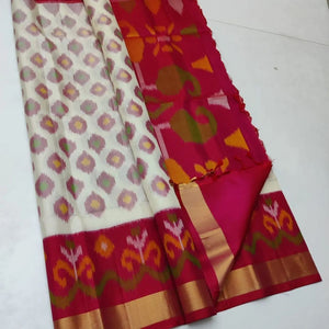 ikkat Printed Handloom Soft Silk Saree