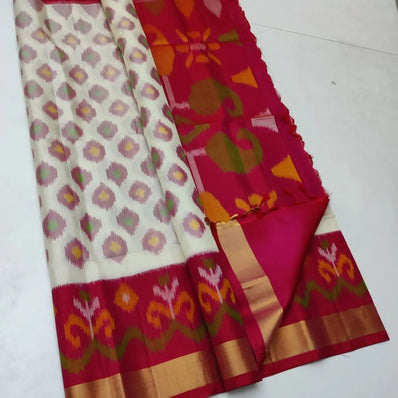 ikkat Printed Handloom Soft Silk Saree