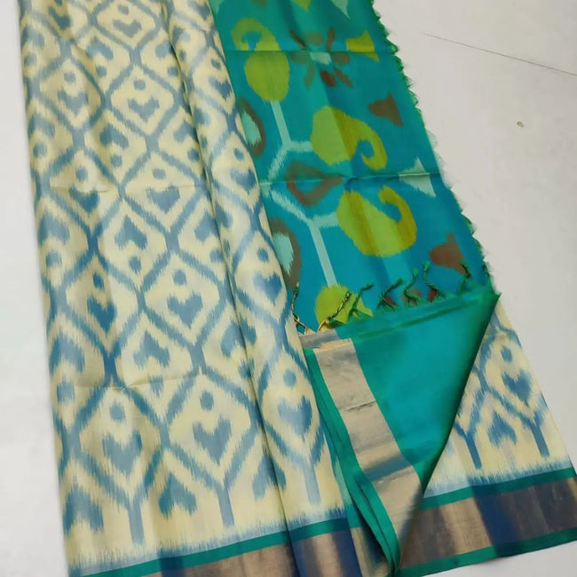 ikkat Printed Handloom Soft Silk Saree