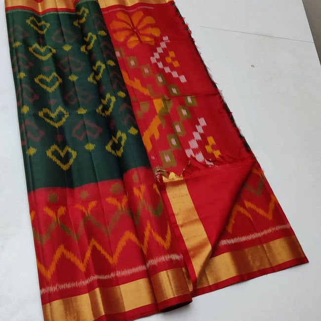 Handwoven Soft Silk Ikkat Saree With Elegant Digital Patterns