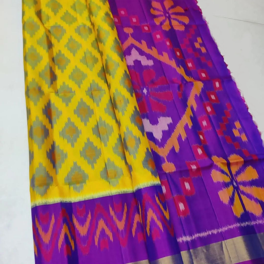 ikkat Printed Handloom Soft Silk Saree