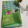 Mint Green Crepe Georgette Digital Print Saree With Unstitched Blouse