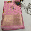 Pink Digital Printed Fancy Blended Crepe Georgette Saree