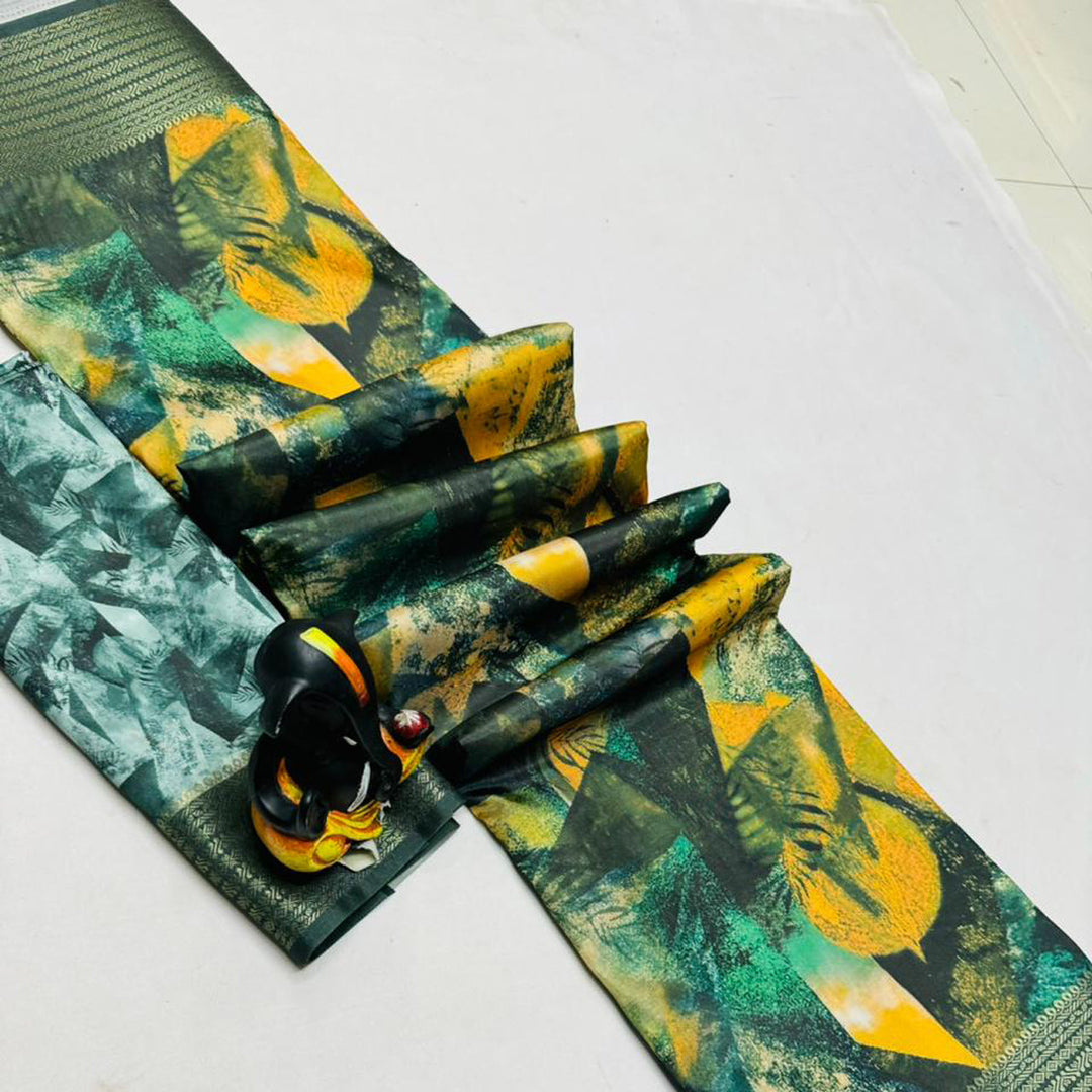 Multi Color Butter Silk Saree