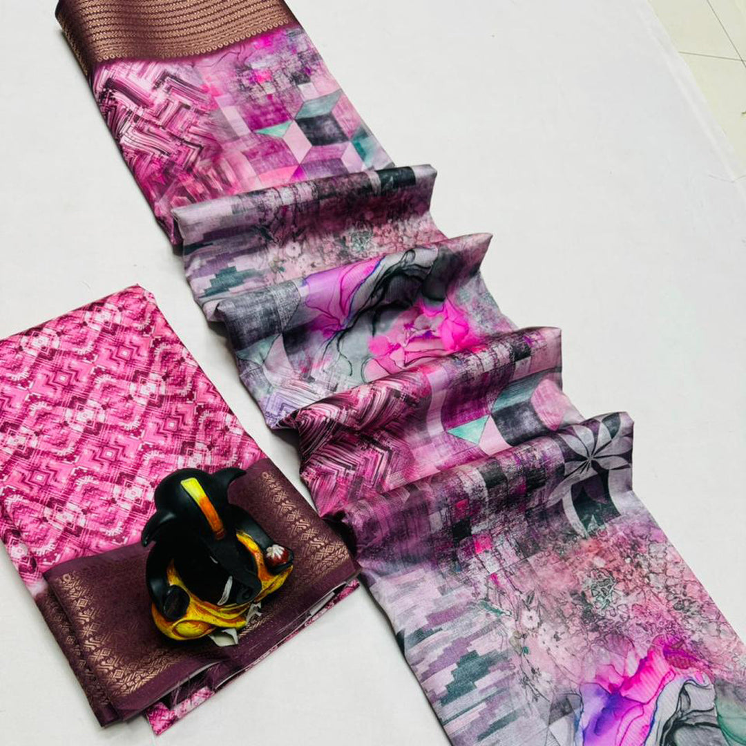 Magenta Pure Butter Silk Saree