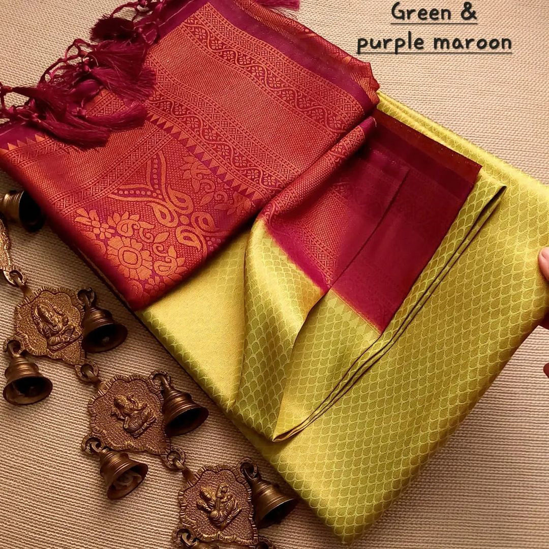 Elegant Blue And Mix Grey Silk Saree With Intricate Resham Pom Pom Work
