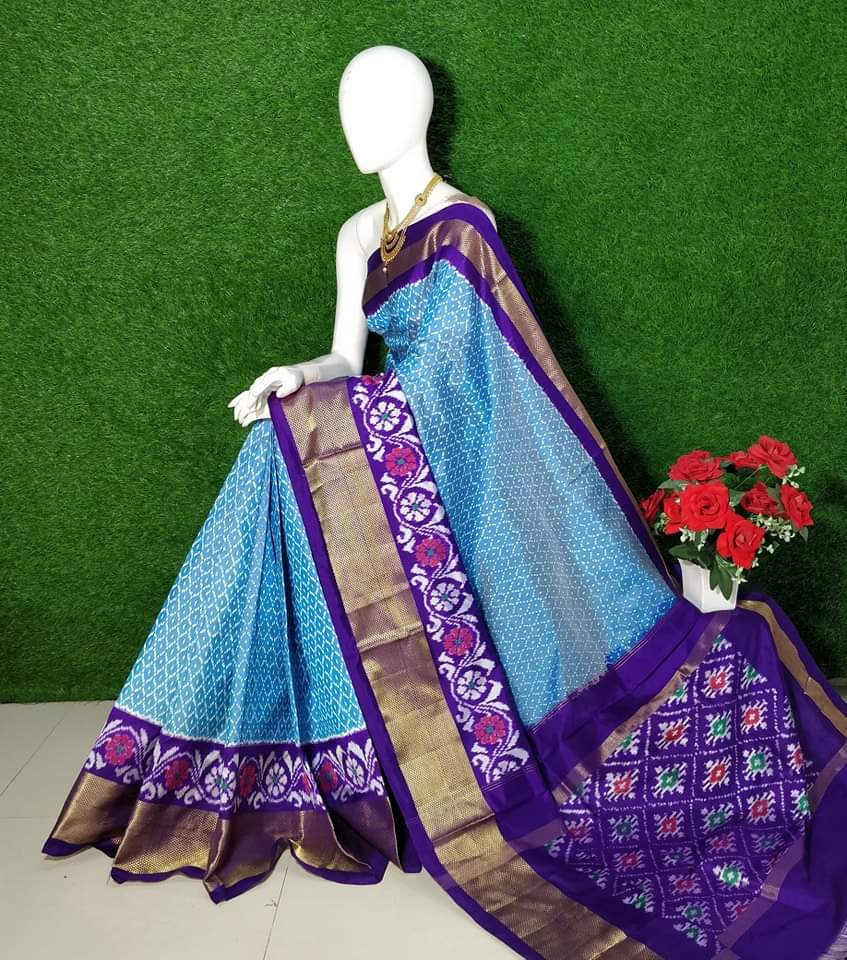 ikkat Printed Handloom Soft Silk Saree