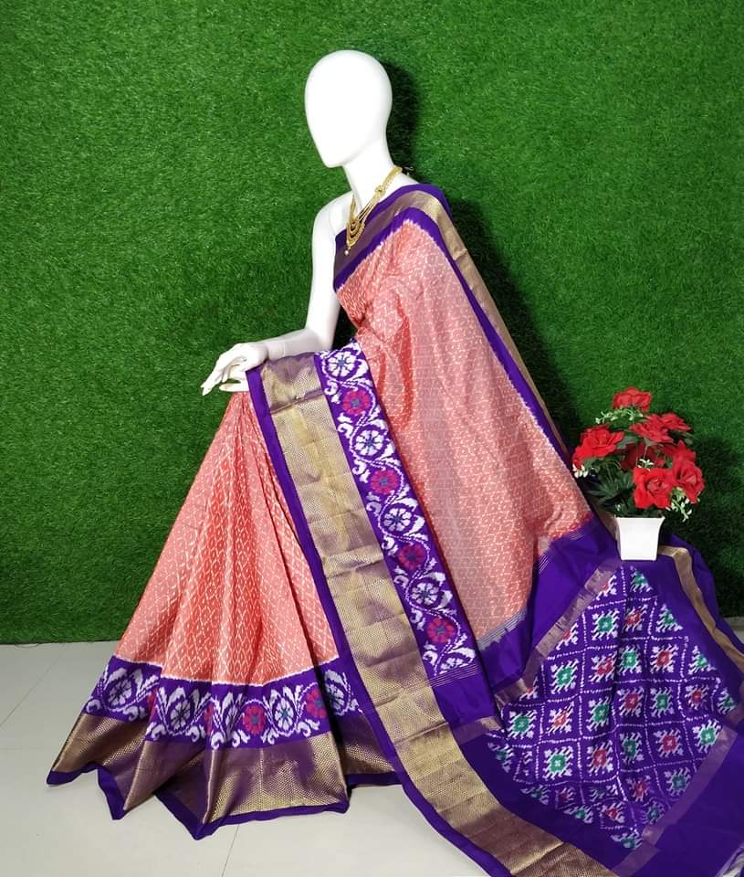 ikkat Printed Handloom Soft Silk Saree