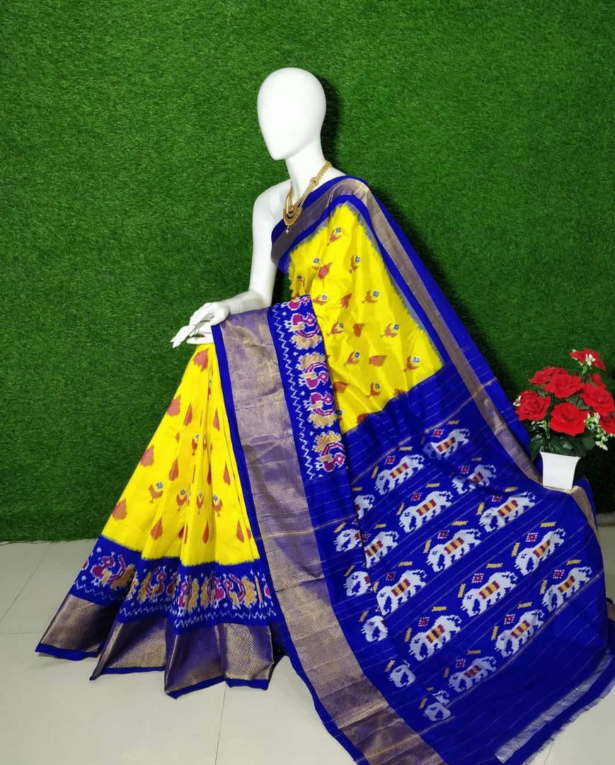 ikkat Printed Handloom Soft Silk Saree