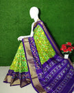 Ethnic Handloom Soft Silk Saree With Bold Pochampalli Print And Designer Blouse