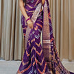 Graceful Purle Traditional Dola Silk Saree With Digital Art And Zari Work