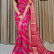 Stunning Pink Digital Printed Dola Soft Silk Saree With Rich Zari Finish