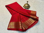 Opulent Red Semi Mysore Silk Saree With Rich Traditional Touch