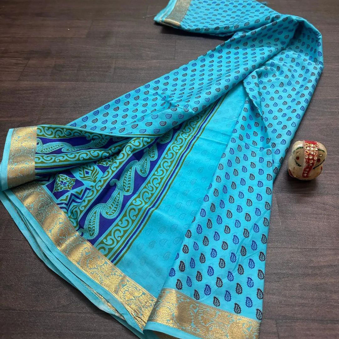 Evening Glam Rangkart Yellow Crepe Silk Printed Saree
