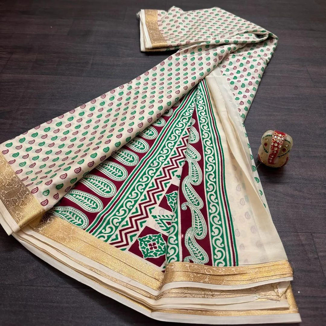 Evening Glam Rangkart Yellow Crepe Silk Printed Saree
