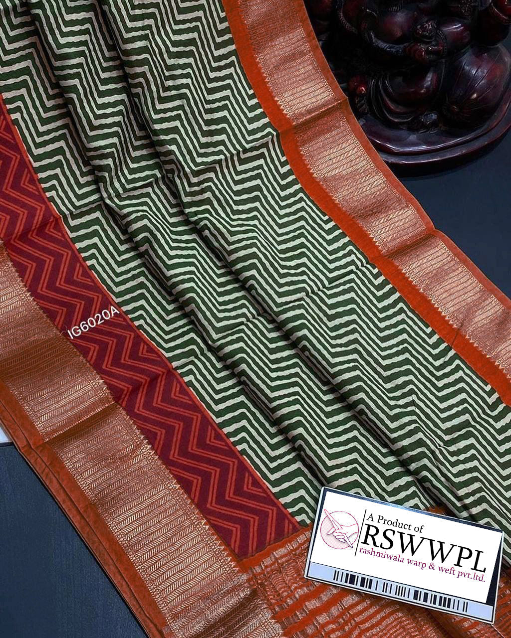 Luxurious Assam Pattu Fancy Saree Ikat Digital Print Soft Silk In Green Colour