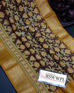 ELEGANCE MAROON SILK SAREE  WITH ALLOVER  FLORAL PRINTS AND ASSAMI PATTU