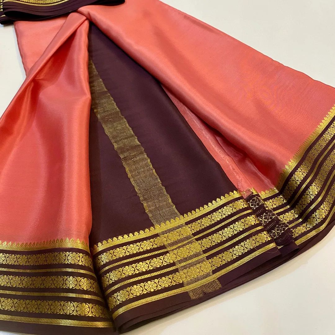 Exclusive Zari Border Black Nd Green Colour Plain Mysore Silk Saree.