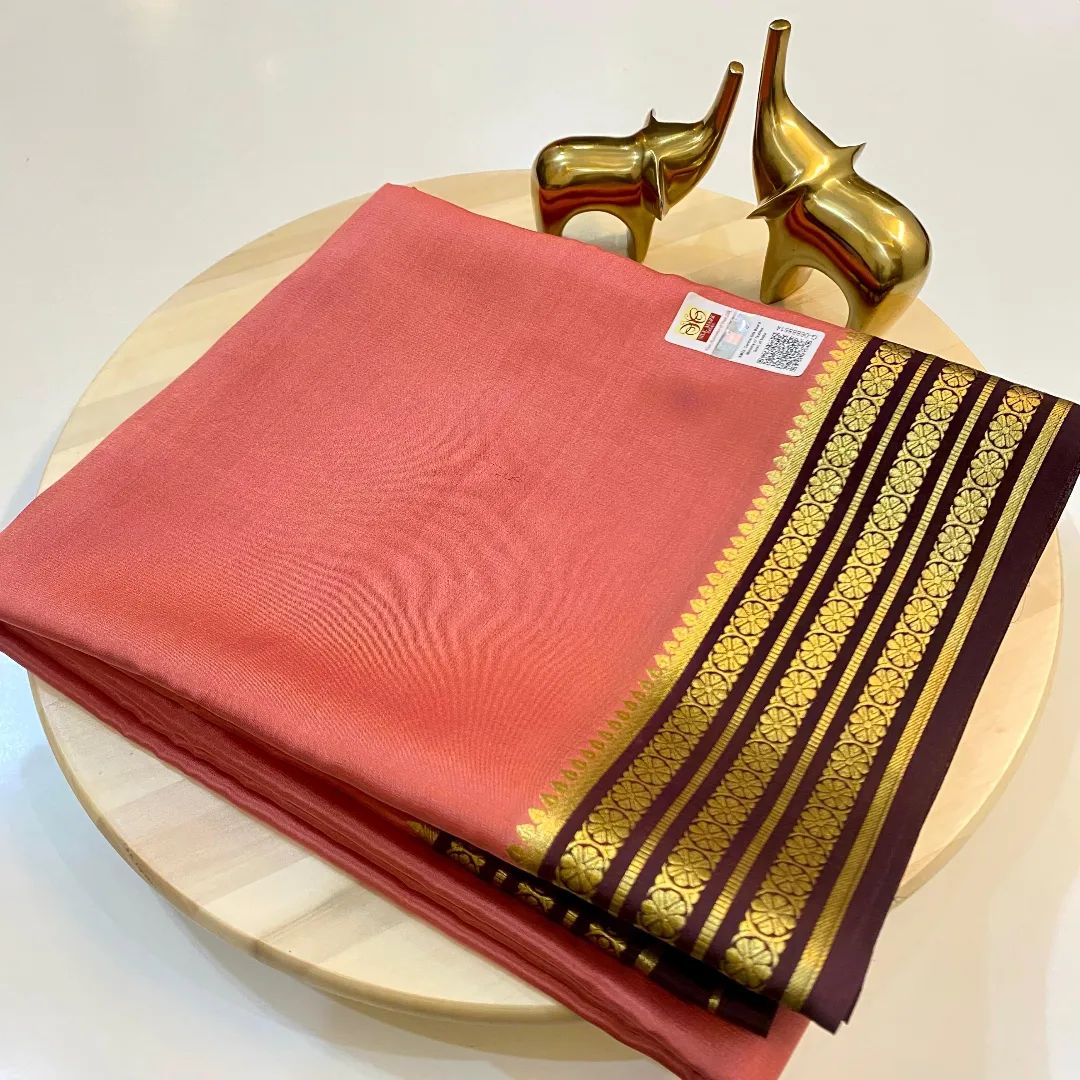 Exclusive Zari Border Black Nd Green Colour Plain Mysore Silk Saree.