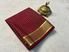 Elegant Deep Red Soft Crepe Silk Saree Zari Border For Sangeet Or Party Wear