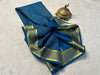 Plain Crepe Mysore Silk Saree In Blue Stylish Zari Border For Festive Wear